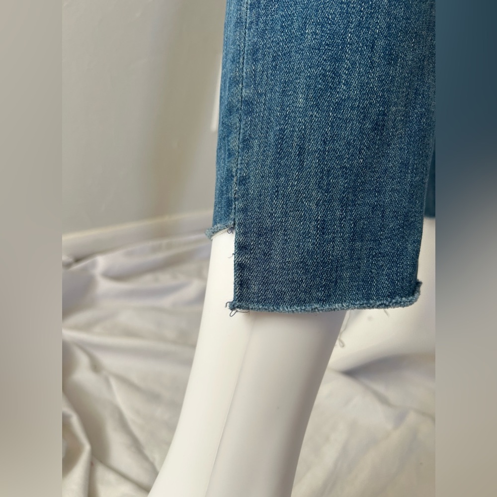 Mother Jeans Stunner Zip Ankle Step Fray Good Girls Do Wash Blue Size 29 - Picture 9 of 14